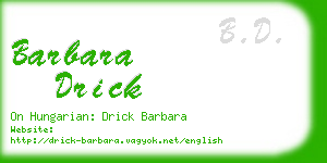 barbara drick business card